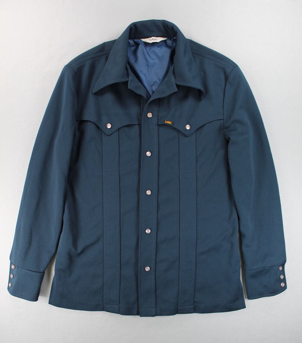 Vintage Lee Riders Western Pearl Snap Button Up Shirt Jacket Mens Medium